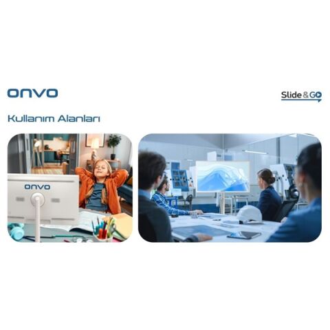 ONVO 32'' Dokunmatik 32OVM6000 Ev Ofis Tipi Hareketli 6GB RAM -64GB ROM- Videowall Cihazı Bataryalı Beyaz