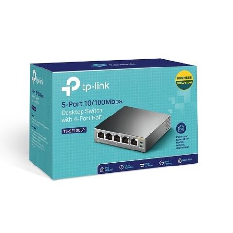 TP-LINK 5port 63w 4port PoE TL-SF1005P 10/100 Yönetilemez Switch