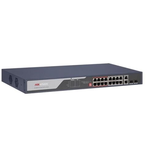 HIKVISION 16port 225w FULL PoE DS-3E0318P-E(C) 10/100 2X UPLINK-2X SFP Yönetilemez Switch