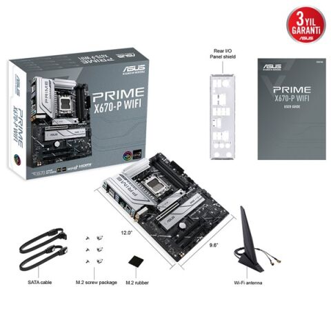 ASUS PRIME X670-P WIFI DDR5 HDMI DP PCIe 16X v5.0 AM5 ATX