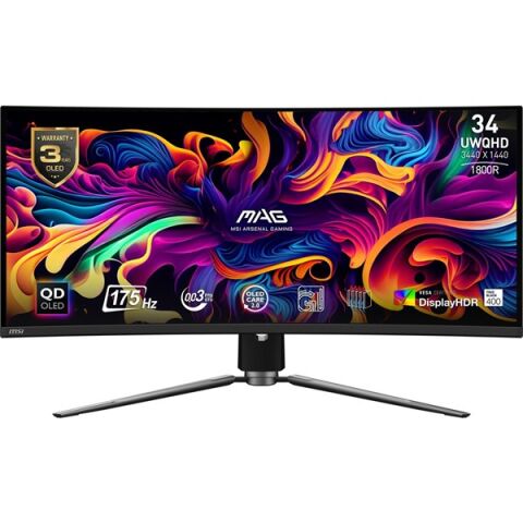 MSI 34'' QD-OLED MAG 341CQP 0.03MS 175HZ KAVISLI GAMING MONİTÖR 3440X1440