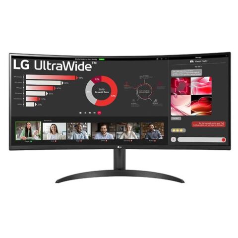 LG 34'' VA 34WR50QC-B 5MS 100HZ HDMI-DP KAVISLI EV İŞ MONİTÖRÜ 3440X1440