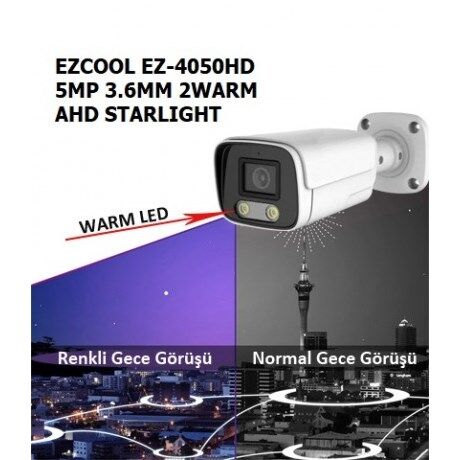 EZCOOL 5MP EZ-4050HD 3.6MM 40metre STARLIGT BULLET AHD KAMERA