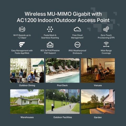 <![CDATA[TP-LINK FESTA F52-OUTDOOR AC1200 DAHİLİ-HARİCİ DUAL BAND ACCESS POINT]]>