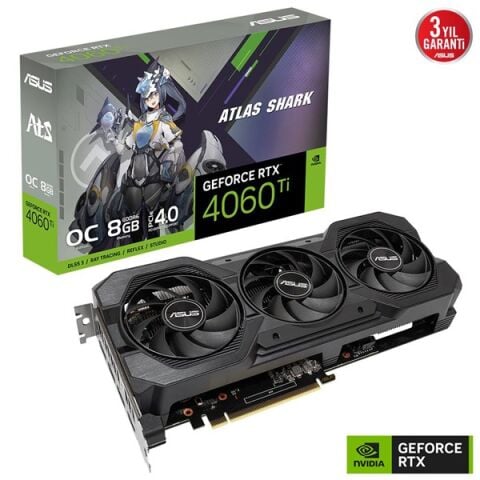 ASUS 8GB ATS RTX4060TI-O8G v2 GAMING GDDR6 128bit HDMI DP PCIe 16X v4.0