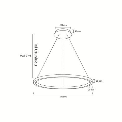 Goya Gy 8220-60 30 Watt Sarkıt Linear Armatür