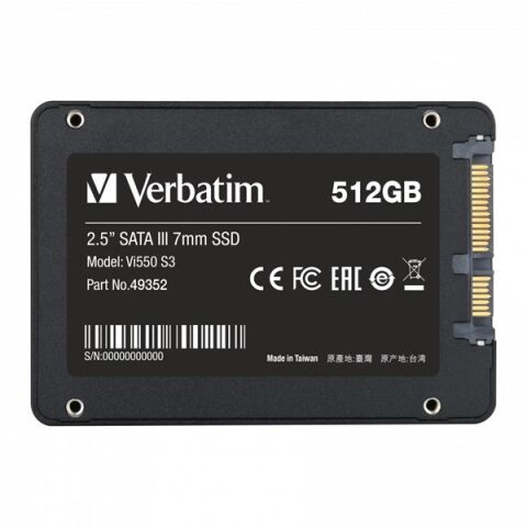 VERBATIM 512GB VI550 49352 520- 500MB/s SSD SATA-3 Disk
