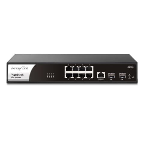 DRAYTEK 8port VigorSwitch G2100 GIGABIT 2-SFP Yönetilebilir Switch