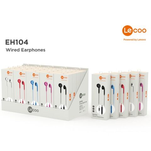 LENOVO LECOO EH104PR Stereo 3.5mm Jack PEMBE Kulak İçi Mikrofonlu Kulaklık