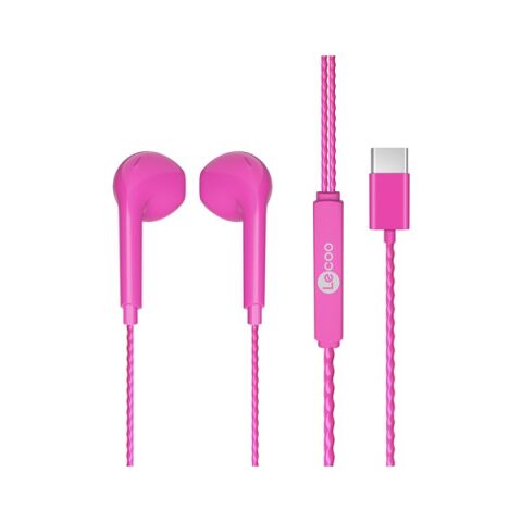 LENOVO LECOO EH104C-PR Stereo Type-C PEMBE Kulak İçi Mikrofonlu Kulaklık