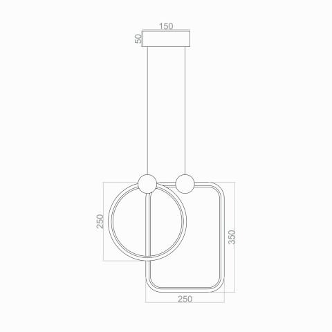 Sarkıt Led Avize Square Round PLA32015 Led Avize