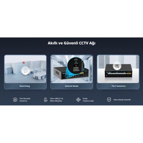 RUIJIE 8port RG-ES110FG-P 10//100 2-UPLINK 110W YÖNETİLEMEZ POE SWITCH