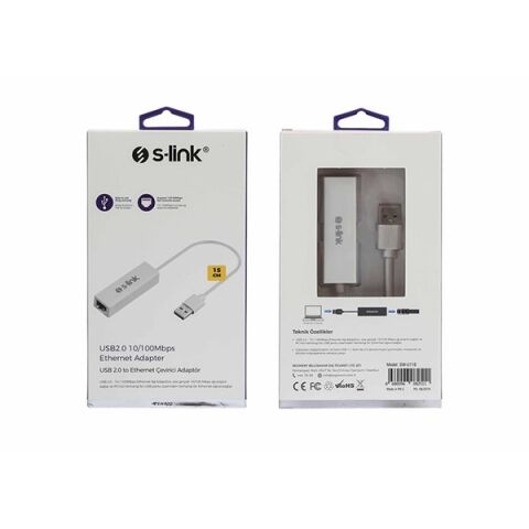 S-link Swapp SW-U110 Beyaz Usb 2.0 to Ethernet Çevirici Adaptör