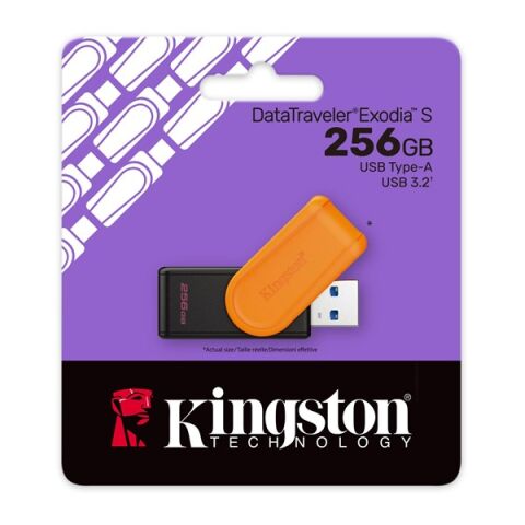 <![CDATA[KINGSTON 256GB DATATRAVELER EXODIA S DTXS/256GB USB 3.2 BELLEK]]>