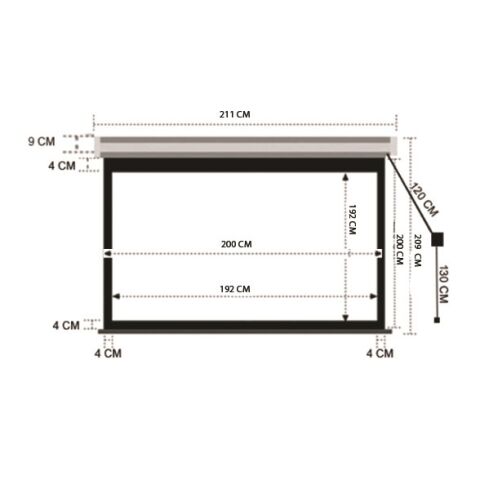 Codegen SX-20 200x200 cm Motorlu Elektrikli Uzaktan Kumandalı Gümüş Kumaş Projeksiyon Perdesi