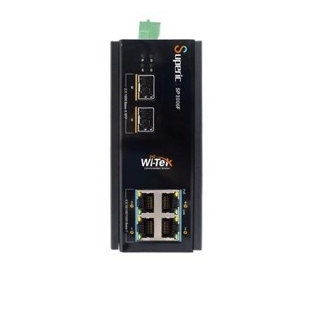 WI-TEK 4port 120w FULL PoE WI-SP3006F 4GE GIGABIT 2X SFP Yönetilemez Endüstriyel Switch
