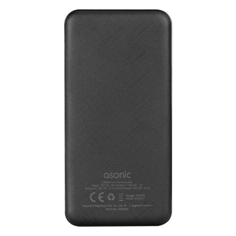 <![CDATA[Asonic AS-P10 10000mAh 2*USB Output Powerbank Siyah Taşınabilir Pil Şarj Cihazı]]>
