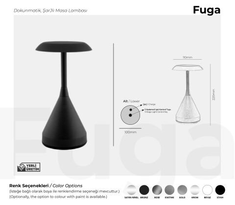 Şarjlı Masa Lambası Fuga Premium