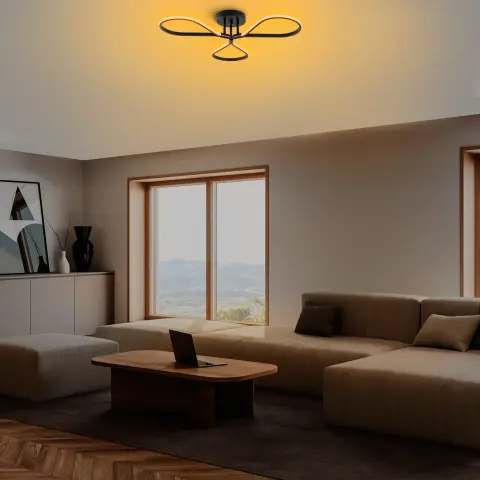Pütürlü Siyah Led'Li Avize PER-13541