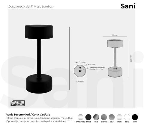 Şarjlı Masa Lambası Sani Premium