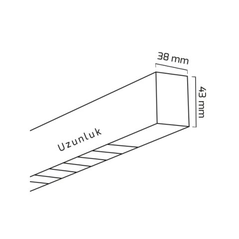 Goya Gy 8043-158 50 Watt Sıva Üstü ve Sarkıt Linear Armatür