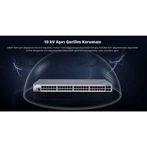 RUIJIE 48port RG-CS83-48GT4XS-P GIGABIT 4-10GBE SFP+ 405W LAYER3 YÖNETİLEBİLİR POE SWITCH