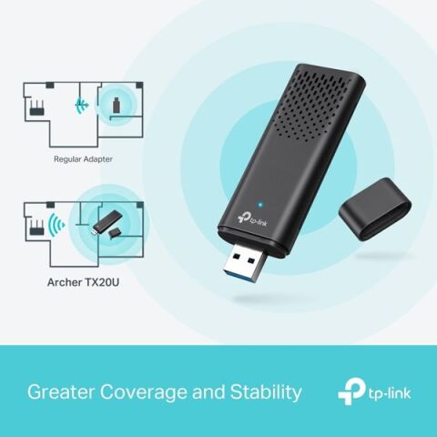 <![CDATA[TP-LINK ARCHER TX20U AX1800 Dual Band Wi-Fi 6 Bluetooth Kablosuz Usb Adaptör]]>
