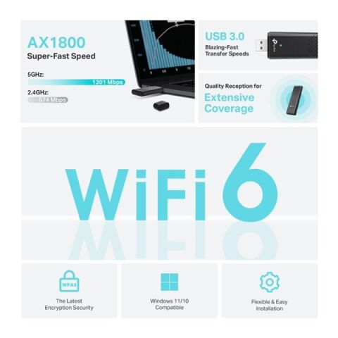 <![CDATA[TP-LINK ARCHER TX20U AX1800 Dual Band Wi-Fi 6 Bluetooth Kablosuz Usb Adaptör]]>