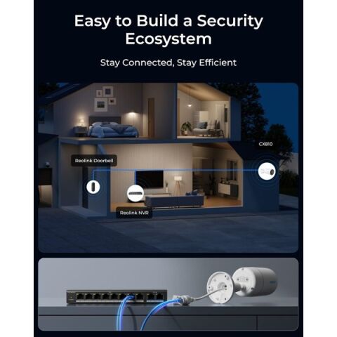 <![CDATA[REOLINK 8MP BULLET 4MM CX810 IP Güvenlik Kamerası PoE IP67, ColorX]]>