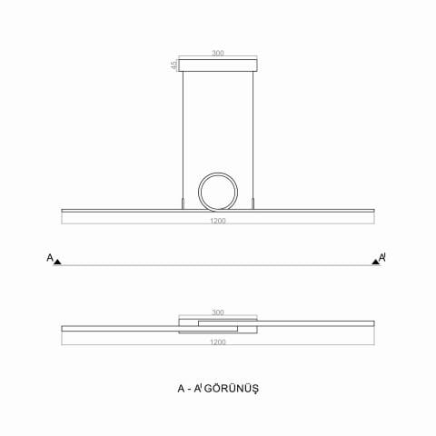 Sarkıt Led Avize Oblique PLA36002 Led Avize