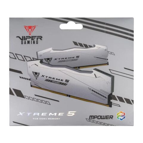 PATRIOT 48GB (2X 24GB) DDR5 8000MHZ CL38 RGB DUAL KIT PC RAM VIPER EXTREME 5 PVXR548G80C38KM BEYAZ