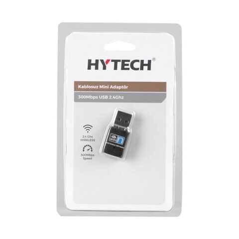 <![CDATA[Hytech HY-300N N300 2.4GHz 2dBi Dahili Antenli Usb Kablosuz Mini Adaptör]]>