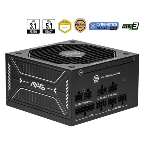 MSI 750W 80+ GOLD MAG A750GLS PCIE 5.1 POWER SUPPLY