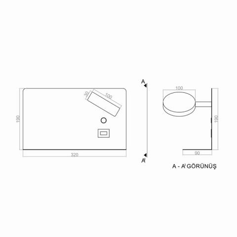 Led Aplik REKKEN PLA74130 Duvar Aplik