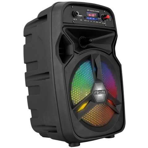 <![CDATA[Mikado MD-814KP 15W, 3.7V1200mAh Siyah Kablolu Mikrofon AUX /USB/TF/Bluetooth FM'li LED Işıklı Speaker]]>