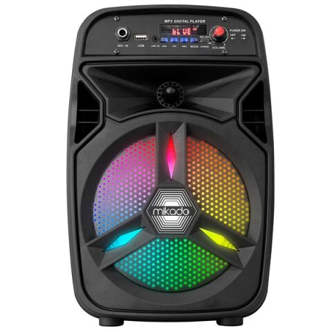 <![CDATA[Mikado MD-814KP 15W, 3.7V1200mAh Siyah Kablolu Mikrofon AUX /USB/TF/Bluetooth FM'li LED Işıklı Speaker]]>