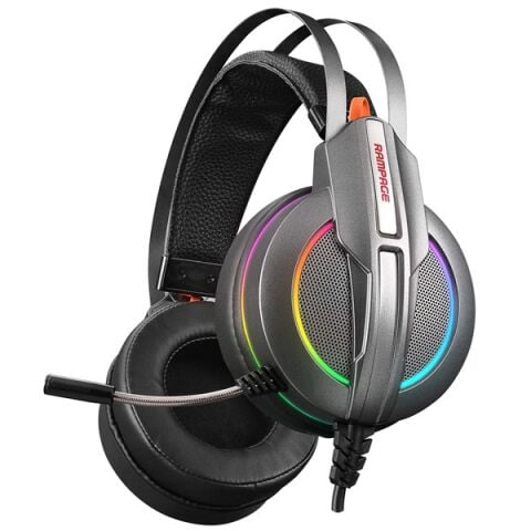 <![CDATA[Rampage RM-K6 STARK PLUS USB 7.1 Double RGB Efektli Metalik Gri Surround Gaming Oyuncu Mikrofonlu Kulaklık]]>
