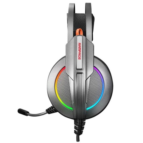 <![CDATA[Rampage RM-K6 STARK PLUS USB 7.1 Double RGB Efektli Metalik Gri Surround Gaming Oyuncu Mikrofonlu Kulaklık]]>