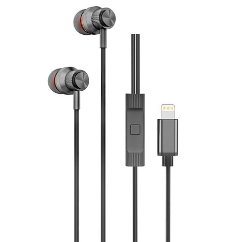 Hytech HY-XBK59 Siyah iPhone Telefon Uyumlu Lightning Konnektörlü Metal Bluetooth Kulaklık