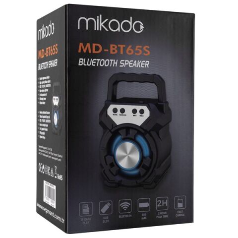 Mikado MD-BT65S 5W 800mAh 3.7V Siyah USB/TF Cart / Bluetooth Taşınabilir Speaker Hoparlör