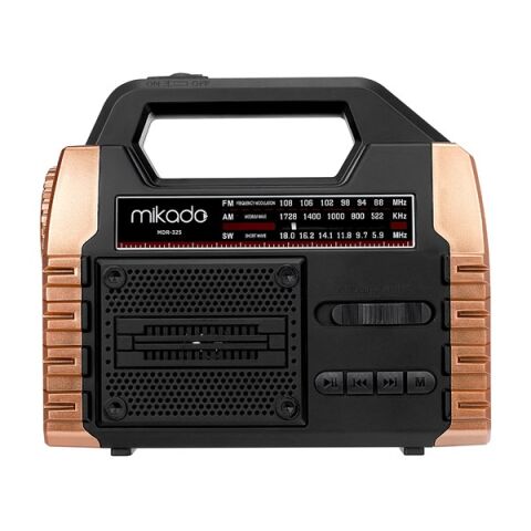 <![CDATA[Mikado MDR-325 Ahşap USB- TF Destekli FM/AM/SW/BT+SOLAR+Power Bank 3 Band Klasik Radyo]]>