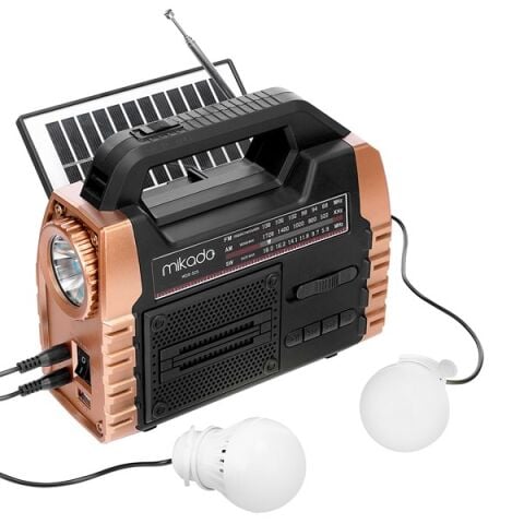 <![CDATA[Mikado MDR-325 Ahşap USB- TF Destekli FM/AM/SW/BT+SOLAR+Power Bank 3 Band Klasik Radyo]]>