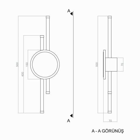 Led Aplik PLA74235 Double Excalibur Duvar Aplik