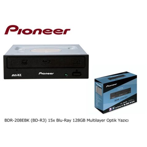 <![CDATA[Pioneer BDR-208EBK (BD-R3) 15x Blu-Ray 128GB Multilayer Optik Yazıcı]]>