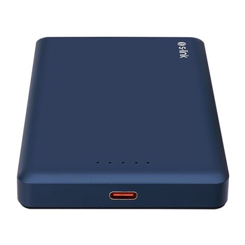 S-LINK MG110 10000mAh PD20W Magsafe 15W Kablosuz Type-C Mavi Taşınabilir Metal Şarj Cihazı Powerbank