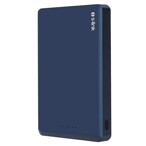 S-LINK MG110 10000mAh PD20W Magsafe 15W Kablosuz Type-C Mavi Taşınabilir Metal Şarj Cihazı Powerbank