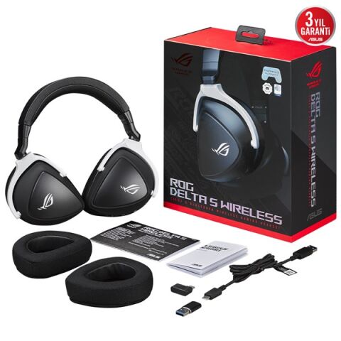 <![CDATA[Asus Rog Delta S Wıreless 7.1 Aı-Mıc Özellikli 50Mm Sürücüler Düşük Gecikme 2.4Ghz/Bluetooth/Usb-C/Pc/Mac/Ps5/Swıtch/Mobil Uyumlu Siyah Oyuncu Kulaklığı]]>