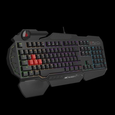 BLOODY B310N USB Q Trk RGB Led Aydınlatmalı Mekanik Hisli Siyah Gaming Klavye Bilek Destekli