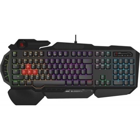 BLOODY B310N USB Q Trk RGB Led Aydınlatmalı Mekanik Hisli Siyah Gaming Klavye Bilek Destekli