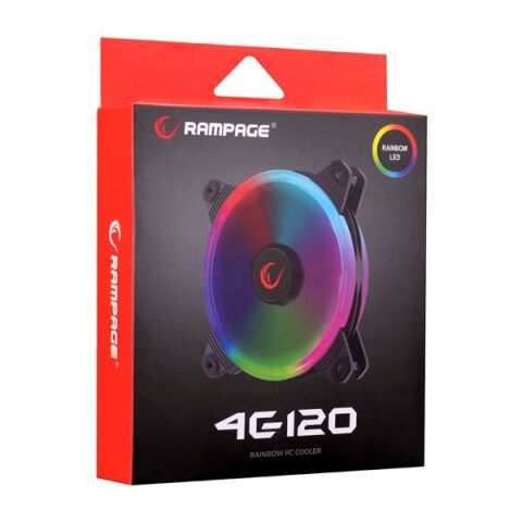 Rampage 4C-120 12cm Double Ring 5 Renk Ledli Gökkuşağı Rainbow Kasa Fanı